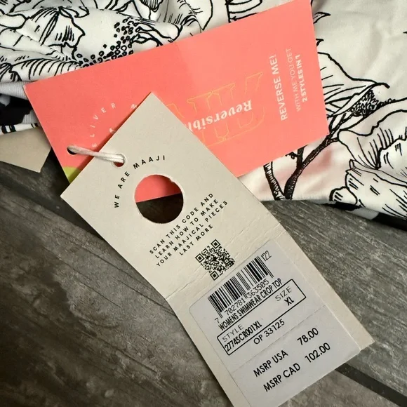 NWT Maaji Palma Long Sleeve Swim Top - Picture 4 of 6